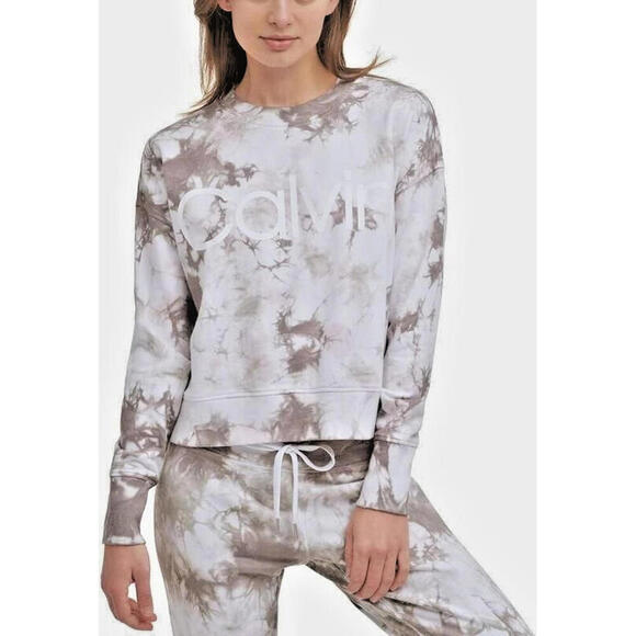 Calvin Klein Womens Performance Logo Tie-Dyed French Terry Sweatshirt, sz. M - Picture 4 of 4